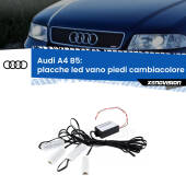 0 Placche LED vano piedi cambiacolore bluetooth per Audi A4 B5 1994 - 2001 Kit 4 Placche LED Cambiacolore RGB Bluetooth Vano piedi e Abitacolo