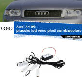 0 Placche LED vano piedi cambiacolore bluetooth per Audi A4 B6 2000 - 2004 Kit 4 Placche LED Cambiacolore RGB Bluetooth Vano piedi e Abitacolo