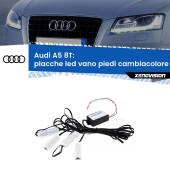 0 Placche LED vano piedi cambiacolore bluetooth per Audi A5 8T 2007 - 2016 Kit 4 Placche LED Cambiacolore RGB Bluetooth Vano piedi e Abitacolo