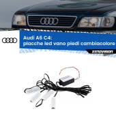 0 Placche LED vano piedi cambiacolore bluetooth per Audi A6 C4 1994 - 1997 Kit 4 Placche LED Cambiacolore RGB Bluetooth Vano piedi e Abitacolo