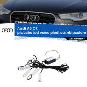 0 Placche LED vano piedi cambiacolore bluetooth per Audi A6 C7 2011 - 2018 Kit 4 Placche LED Cambiacolore RGB Bluetooth Vano piedi e Abitacolo