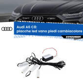 0 Placche LED vano piedi cambiacolore bluetooth per Audi A6 C8 2018 in poi Kit 4 Placche LED Cambiacolore RGB Bluetooth Vano piedi e Abitacolo