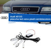 0 Placche LED vano piedi cambiacolore bluetooth per Audi A8 D2 1994 - 2002 Kit 4 Placche LED Cambiacolore RGB Bluetooth Vano piedi e Abitacolo