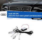 0 Placche LED vano piedi cambiacolore bluetooth per Audi A8 D4 2009 - 2017 Kit 4 Placche LED Cambiacolore RGB Bluetooth Vano piedi e Abitacolo