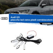 0 Placche LED vano piedi cambiacolore bluetooth per Audi Q3 2011 - 2018 Kit 4 Placche LED Cambiacolore RGB Bluetooth Vano piedi e Abitacolo