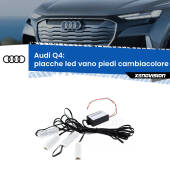 0 Placche LED vano piedi cambiacolore bluetooth per Audi Q4 2021 in poi Kit 4 Placche LED Cambiacolore RGB Bluetooth Vano piedi e Abitacolo
