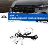 0 Placche LED vano piedi cambiacolore bluetooth per Audi Q8 2018 in poi Kit 4 Placche LED Cambiacolore RGB Bluetooth Vano piedi e Abitacolo