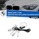 0 Placche LED vano piedi cambiacolore bluetooth per BMW Serie-1 F20 2010 - 2019 Kit 4 Placche LED Cambiacolore RGB Bluetooth Vano piedi e Abitacolo