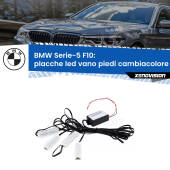 0 Placche LED vano piedi cambiacolore bluetooth per BMW Serie-5 F10 2010 - 2016 Kit 4 Placche LED Cambiacolore RGB Bluetooth Vano piedi e Abitacolo