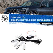 0 Placche LED vano piedi cambiacolore bluetooth per BMW X3 F25 2010 - 2016 Kit 4 Placche LED Cambiacolore RGB Bluetooth Vano piedi e Abitacolo