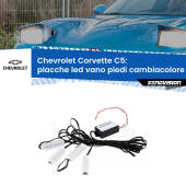 0 Placche LED vano piedi cambiacolore bluetooth per Chevrolet Corvette C5 1997 - 2004 Kit 4 Placche LED Cambiacolore RGB Bluetooth Vano piedi e Abitacolo