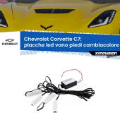 0 Placche LED vano piedi cambiacolore bluetooth per Chevrolet Corvette C7 2013 - 2019 Kit 4 Placche LED Cambiacolore RGB Bluetooth Vano piedi e Abitacolo