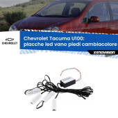 0 Placche LED vano piedi cambiacolore bluetooth per Chevrolet Tacuma U100 2005 - 2008 Kit 4 Placche LED Cambiacolore RGB Bluetooth Vano piedi e Abitacolo