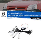 0 Placche LED vano piedi cambiacolore bluetooth per Citroën Berlingo 1996 - 2007 Kit 4 Placche LED Cambiacolore RGB Bluetooth Vano piedi e Abitacolo