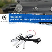 0 Placche LED vano piedi cambiacolore bluetooth per Citroën C1  2005 - 2013 Kit 4 Placche LED Cambiacolore RGB Bluetooth Vano piedi e Abitacolo