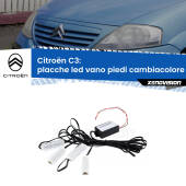 0 Placche LED vano piedi cambiacolore bluetooth per Citroën C3  2002 - 2009 Kit 4 Placche LED Cambiacolore RGB Bluetooth Vano piedi e Abitacolo