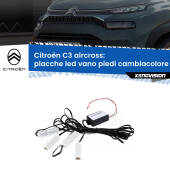0 Placche LED vano piedi cambiacolore bluetooth per Citroën C3 aircross 2017 - 2023 Kit 4 Placche LED Cambiacolore RGB Bluetooth Vano piedi e Abitacolo