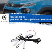 0 Placche LED vano piedi cambiacolore bluetooth per Citroën C3 III 2016 - 2023 Kit 4 Placche LED Cambiacolore RGB Bluetooth Vano piedi e Abitacolo