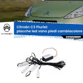 0 Placche LED vano piedi cambiacolore bluetooth per Citroën C3 Pluriel 2003 - 2010 Kit 4 Placche LED Cambiacolore RGB Bluetooth Vano piedi e Abitacolo