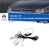 0 Placche LED vano piedi cambiacolore bluetooth per Citroën C4 2004 - 2010 Kit 4 Placche LED Cambiacolore RGB Bluetooth Vano piedi e Abitacolo