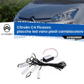 0 Placche LED vano piedi cambiacolore bluetooth per Citroën C4 Picasso 2006 - 2013 Kit 4 Placche LED Cambiacolore RGB Bluetooth Vano piedi e Abitacolo