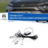 0 Placche LED vano piedi cambiacolore bluetooth per Citroën C4 X 2022 in poi Kit 4 Placche LED Cambiacolore RGB Bluetooth Vano piedi e Abitacolo