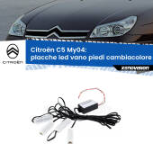 0 Placche LED vano piedi cambiacolore bluetooth per Citroën C5 My04 2004 - 2008 Kit 4 Placche LED Cambiacolore RGB Bluetooth Vano piedi e Abitacolo