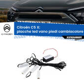 0 Placche LED vano piedi cambiacolore bluetooth per Citroën C5 X 2021 in poi Kit 4 Placche LED Cambiacolore RGB Bluetooth Vano piedi e Abitacolo
