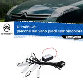 0 Placche LED vano piedi cambiacolore bluetooth per Citroën C6  2005 - 2012 Kit 4 Placche LED Cambiacolore RGB Bluetooth Vano piedi e Abitacolo