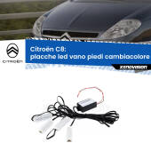 0 Placche LED vano piedi cambiacolore bluetooth per Citroën C8  2002 - 2014 Kit 4 Placche LED Cambiacolore RGB Bluetooth Vano piedi e Abitacolo