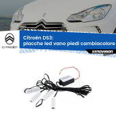0 Placche LED vano piedi cambiacolore bluetooth per Citroën DS3 2009 - 2015 Kit 4 Placche LED Cambiacolore RGB Bluetooth Vano piedi e Abitacolo