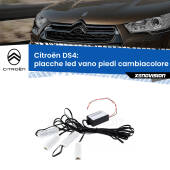 0 Placche LED vano piedi cambiacolore bluetooth per Citroën DS4 2010 - 2015 Kit 4 Placche LED Cambiacolore RGB Bluetooth Vano piedi e Abitacolo