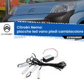 0 Placche LED vano piedi cambiacolore bluetooth per Citroën Nemo  2008 in poi Kit 4 Placche LED Cambiacolore RGB Bluetooth Vano piedi e Abitacolo