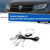 0 Placche LED vano piedi cambiacolore bluetooth per Dacia Sandero II 2012 - 2019 Kit 4 Placche LED Cambiacolore RGB Bluetooth Vano piedi e Abitacolo