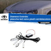 0 Placche LED vano piedi cambiacolore bluetooth per Daewoo Evanda 2002 - 2005 Kit 4 Placche LED Cambiacolore RGB Bluetooth Vano piedi e Abitacolo