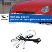 0 Placche LED vano piedi cambiacolore bluetooth per Daihatsu Copen 2003 - 2012 Kit 4 Placche LED Cambiacolore RGB Bluetooth Vano piedi e Abitacolo
