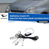 0 Placche LED vano piedi cambiacolore bluetooth per Daihatsu Cuore VI 2003 - 2007 Kit 4 Placche LED Cambiacolore RGB Bluetooth Vano piedi e Abitacolo