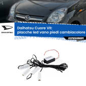 0 Placche LED vano piedi cambiacolore bluetooth per Daihatsu Cuore VII 2007 - 2018 Kit 4 Placche LED Cambiacolore RGB Bluetooth Vano piedi e Abitacolo