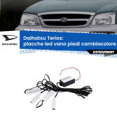 0 Placche LED vano piedi cambiacolore bluetooth per Daihatsu Terios 1997 - 2005 Kit 4 Placche LED Cambiacolore RGB Bluetooth Vano piedi e Abitacolo