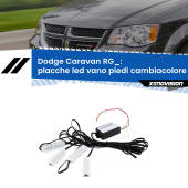 0 Placche LED vano piedi cambiacolore bluetooth per Dodge Caravan RG_ 2000 - 2007 Kit 4 Placche LED Cambiacolore RGB Bluetooth Vano piedi e Abitacolo