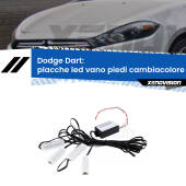0 Placche LED vano piedi cambiacolore bluetooth per Dodge Dart 2012 in poi Kit 4 Placche LED Cambiacolore RGB Bluetooth Vano piedi e Abitacolo