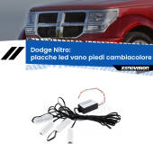 0 Placche LED vano piedi cambiacolore bluetooth per Dodge Nitro  2006 - 2012 Kit 4 Placche LED Cambiacolore RGB Bluetooth Vano piedi e Abitacolo