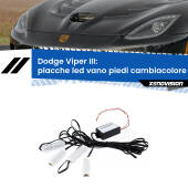 0 Placche LED vano piedi cambiacolore bluetooth per Dodge Viper III 2013 - 2017 Kit 4 Placche LED Cambiacolore RGB Bluetooth Vano piedi e Abitacolo