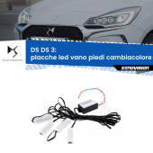 0 Placche LED vano piedi cambiacolore bluetooth per DS DS 3 2015 - 2019 Kit 4 Placche LED Cambiacolore RGB Bluetooth Vano piedi e Abitacolo