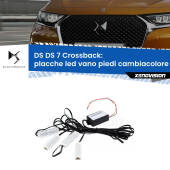 0 Placche LED vano piedi cambiacolore bluetooth per DS DS 7 Crossback 2017 - 2021 Kit 4 Placche LED Cambiacolore RGB Bluetooth Vano piedi e Abitacolo