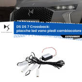 0 Placche LED vano piedi cambiacolore bluetooth per DS DS 7 Crossback 2022 in poi Kit 4 Placche LED Cambiacolore RGB Bluetooth Vano piedi e Abitacolo