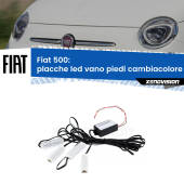 0 Placche LED vano piedi cambiacolore bluetooth per Fiat 500 2007 - 2022 Kit 4 Placche LED Cambiacolore RGB Bluetooth Vano piedi e Abitacolo