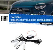 0 Placche LED vano piedi cambiacolore bluetooth per Fiat 500e 2020 in poi Kit 4 Placche LED Cambiacolore RGB Bluetooth Vano piedi e Abitacolo
