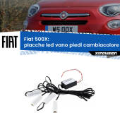 0 Placche LED vano piedi cambiacolore bluetooth per Fiat 500X  2014 in poi Kit 4 Placche LED Cambiacolore RGB Bluetooth Vano piedi e Abitacolo