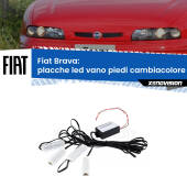0 Placche LED vano piedi cambiacolore bluetooth per Fiat Brava 1995 - 2001 Kit 4 Placche LED Cambiacolore RGB Bluetooth Vano piedi e Abitacolo